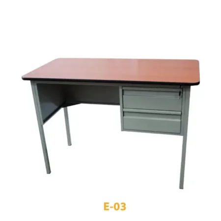 escritorio de metal para oficina moderna con cajoneras resistentes